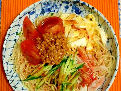 ピリ辛納豆冷麺♪